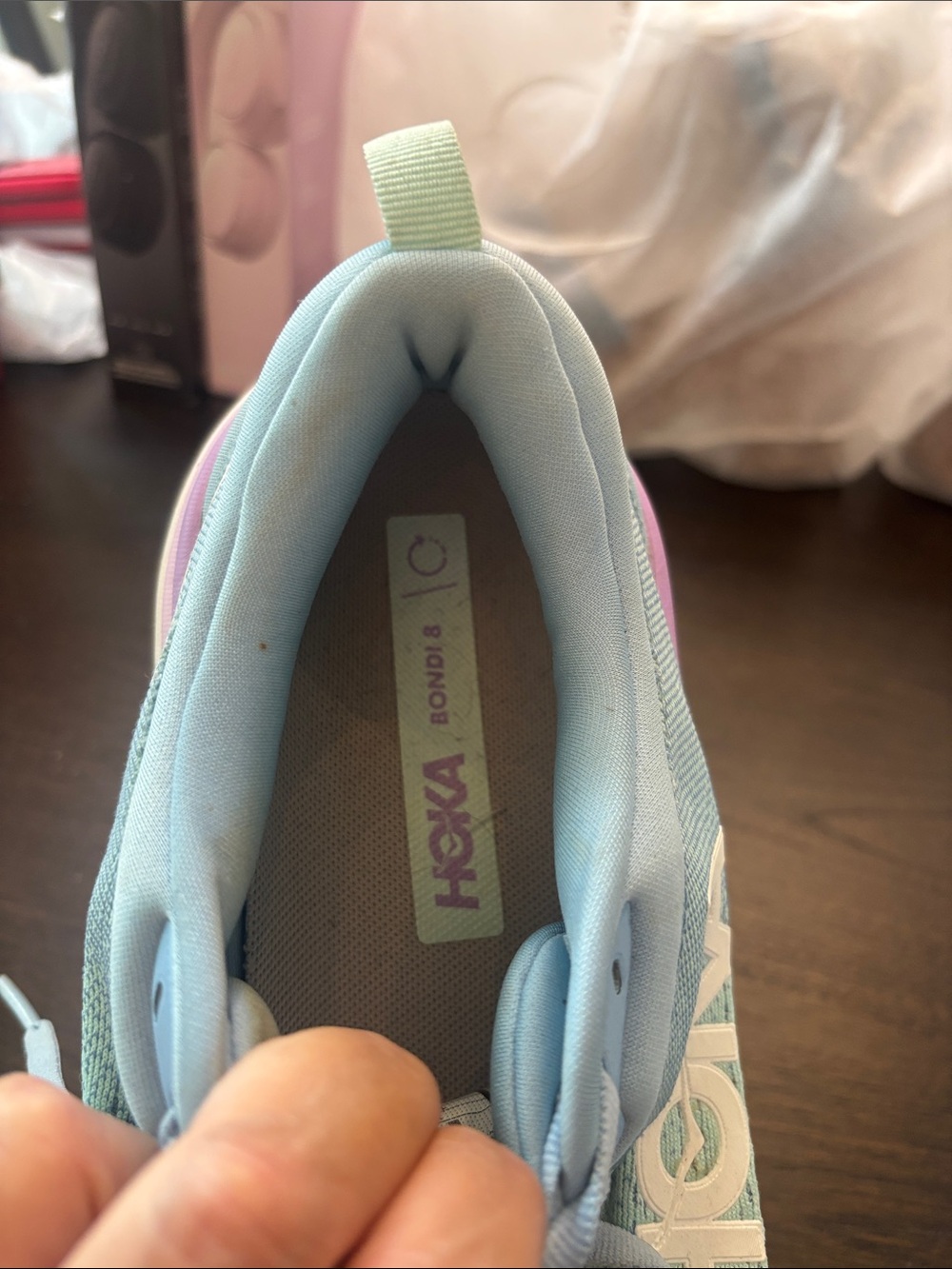 Hoka Women's Mint and Lavender Lightweight Running Shoes - Picture 9 of 9